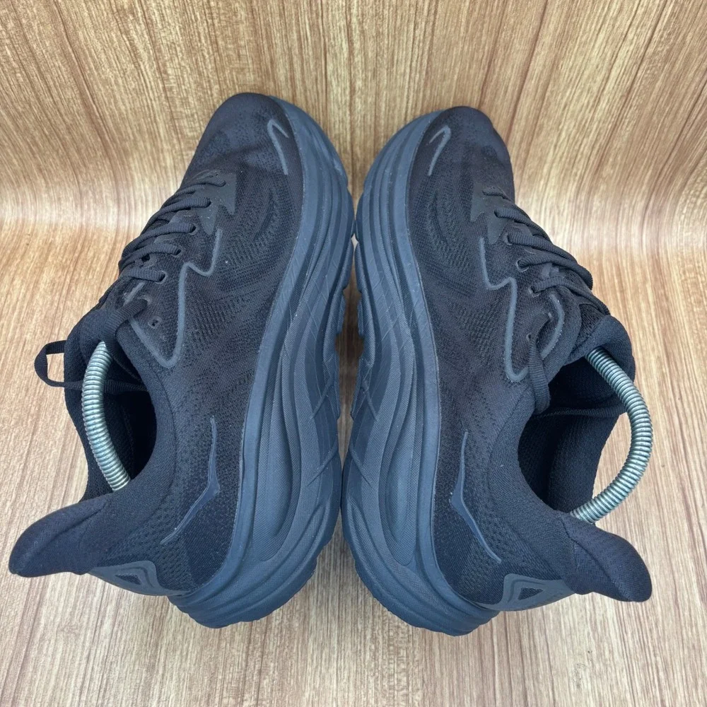 Hoka Clifton 10 Running Shoes Mens 11D Black Triple Black 1127895-BBLC Sneaker